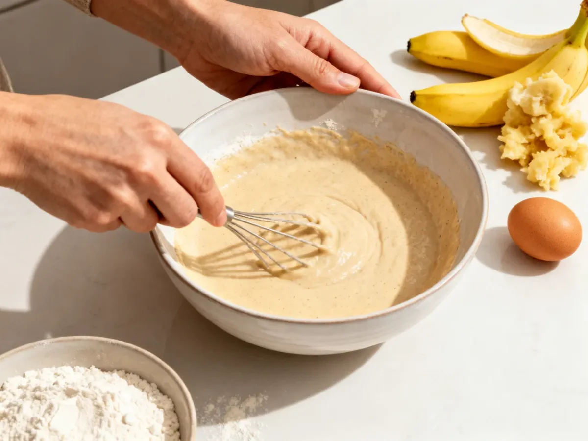 Przygotowywanie gęstego ciasta na placki bananowe