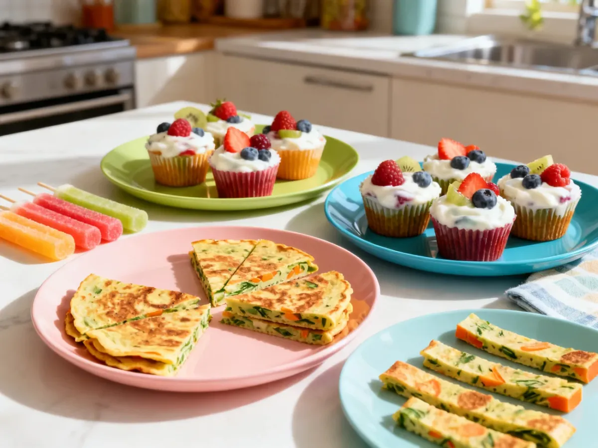 Zdrowe przekąski BLW z owocami, muffinami i placuszkami warzywnymi