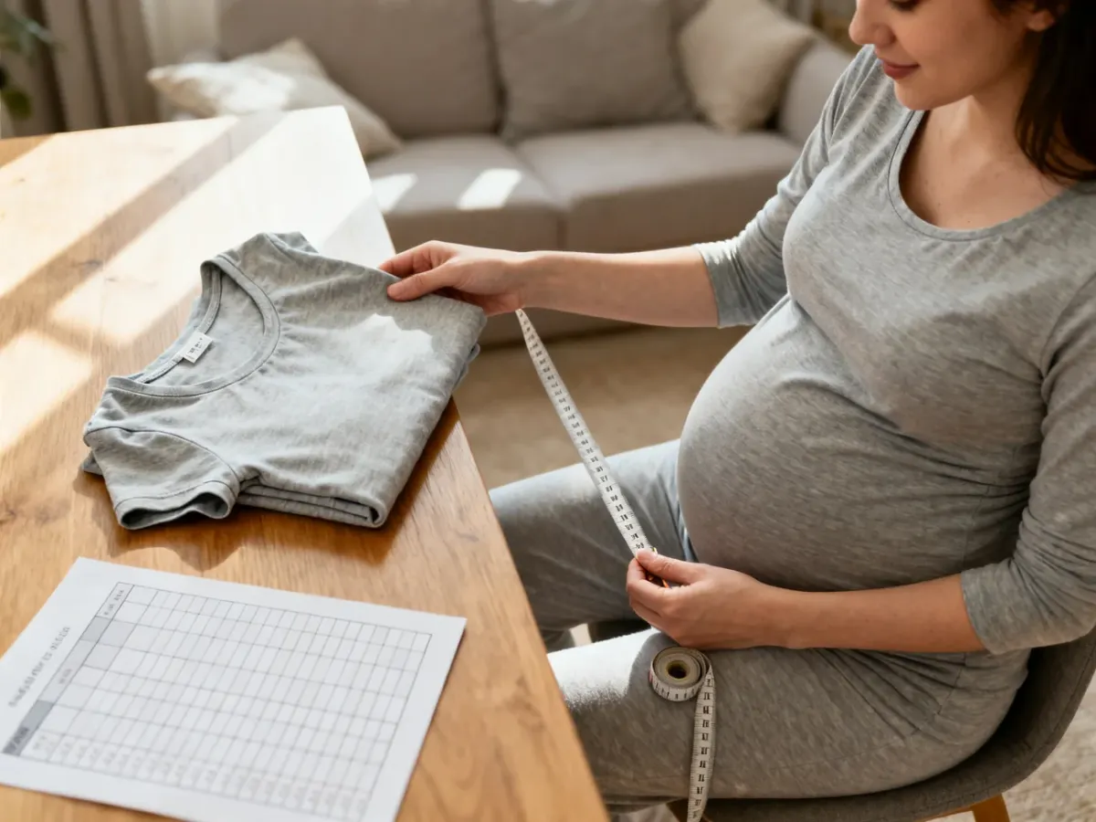 Wybór koszulki ciążowej online z miarką i przygotowaną odzieżą
